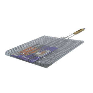 Silver Steel Double Meat Grill